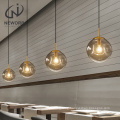 NEWORB Nordic modern pendant lamps creative personality industrial small Metal glass chandelier